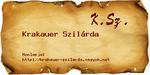 Krakauer Szilárda névjegykártya